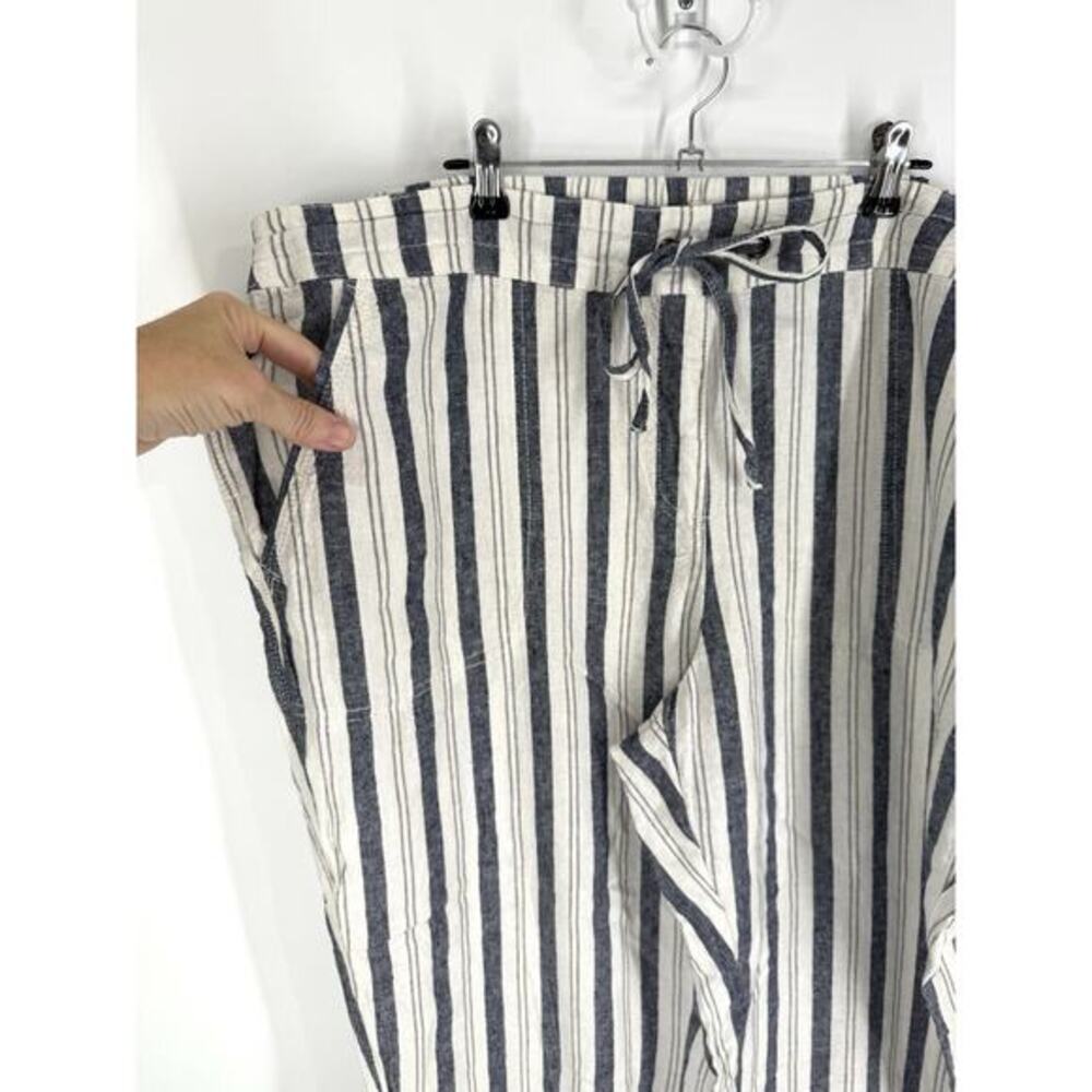 Per Se Linen Blend Pants Wmns 2X Beach Coastal Travel Resort Cruise Drawstring - Picture 2 of 9
